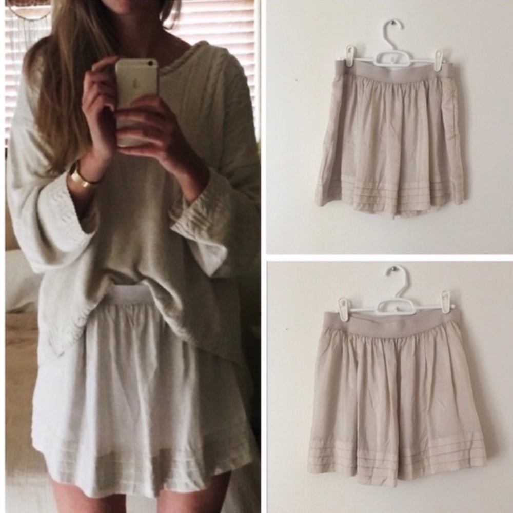 100% Silk Tiered Pleated Mini Skater Circle Skirt